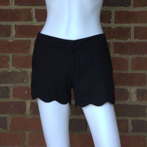 Blue Rain | Women's Scalloped Edge Black Shorts | XS
